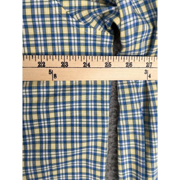 LL Bean Mens Shirt Size L Tall Traditional Fit Button Down Yellow Plaid Cotton - Picture 7 of 8